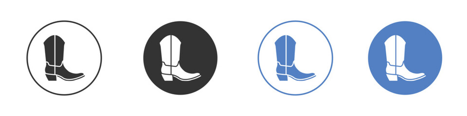 Heeled Boot icon collection for app in black and blue colors
