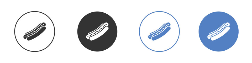 Hotdog icon collection for app in black and blue colors