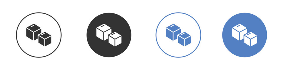 Ice icon collection for app in black and blue colors