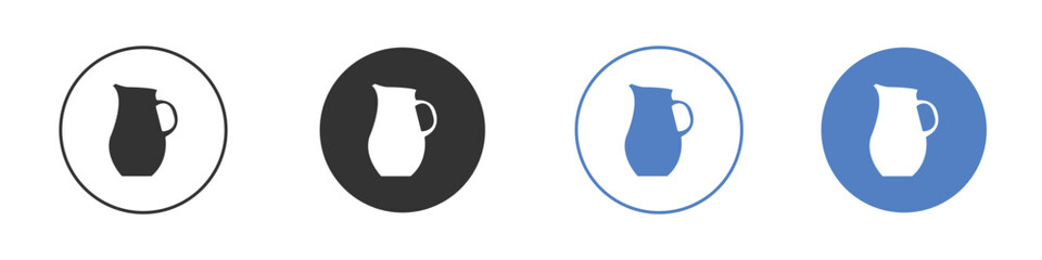 Jug icon collection for app in black and blue colors