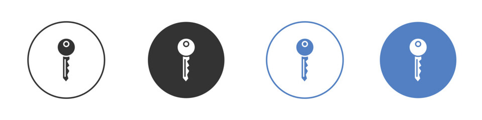 key icon collection for app in black and blue colors