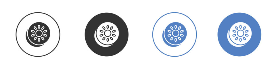 Kiwi icon collection for app in black and blue colors