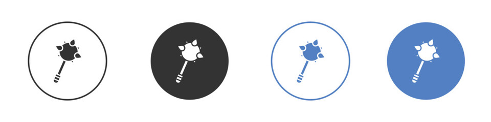 Obraz premium Mace icon collection for app in black and blue colors