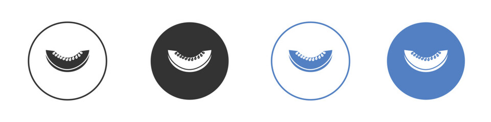 Melon icon collection for app in black and blue colors