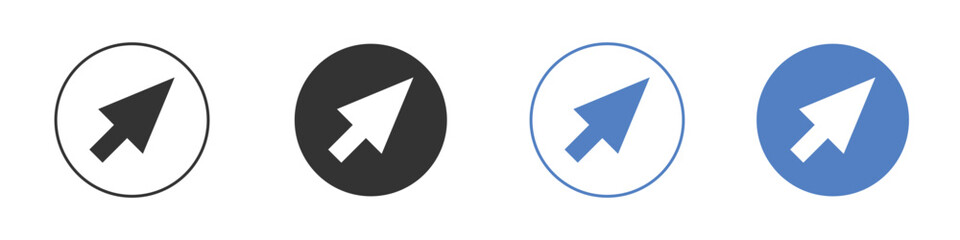 Mouse icon collection for app in black and blue colors