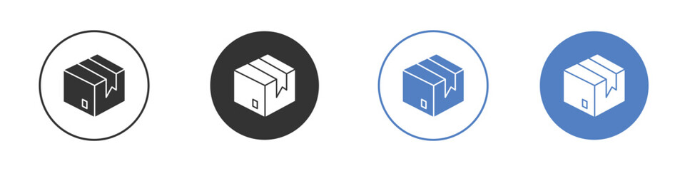 Package icon collection for app in black and blue colors