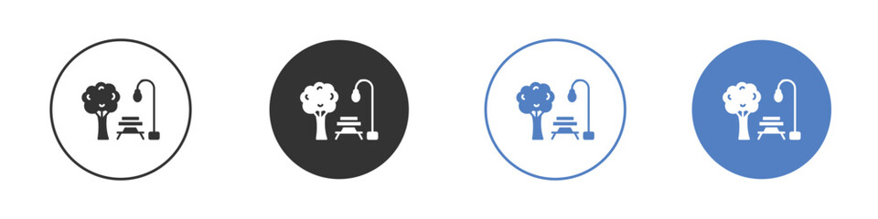 park icon collection for app in black and blue colors