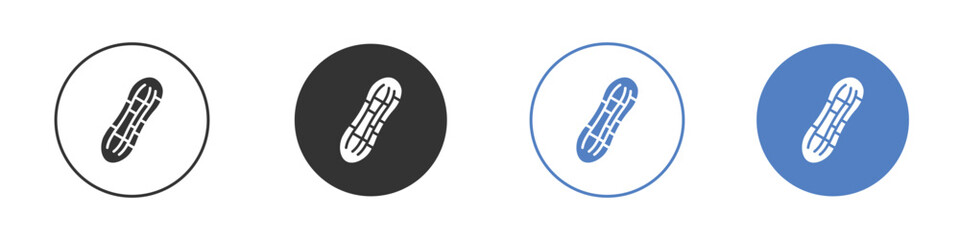 Peanut icon collection for app in black and blue colors