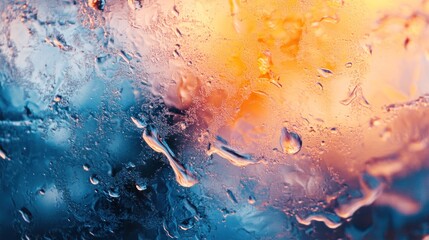 Frozen window, vibrant colors