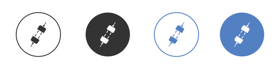 Plug connection icon collection for app in black and blue colors