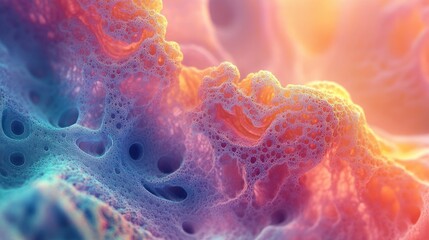 Abstract, textured, colorful cellular structure