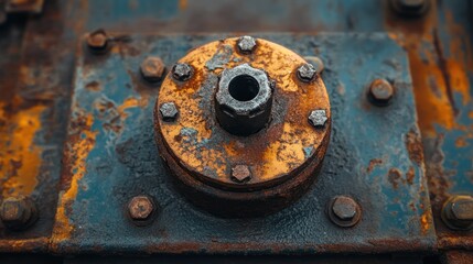 Rusted metal machinery detail