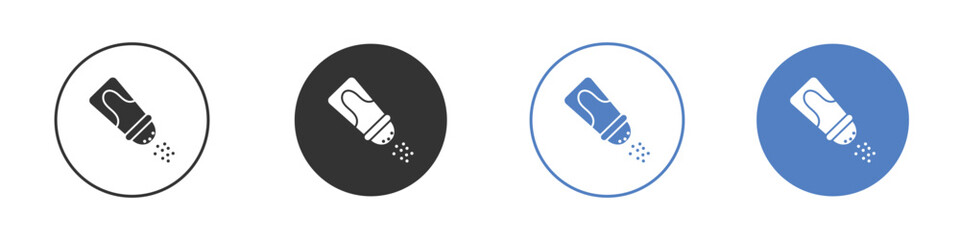 Salt shaker icon collection for app in black and blue colors