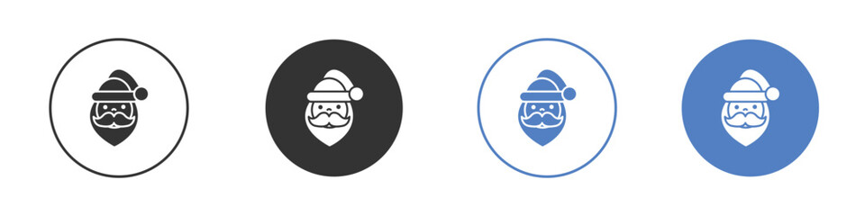 Obraz premium Santa Claus icon collection for app in black and blue colors