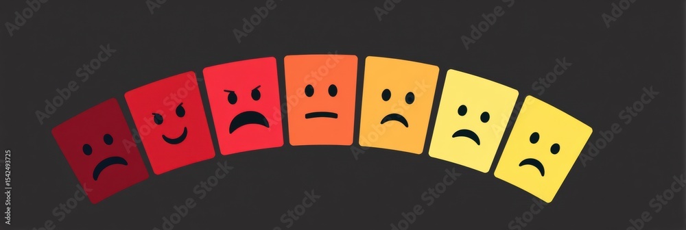 Poster emotional thermometer layout depicting a calm to crisis scale with various facial expressions repres