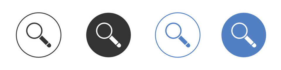 Search icon collection for app in black and blue colors