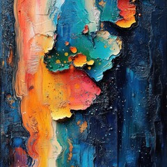 Vibrant, textured abstract painting