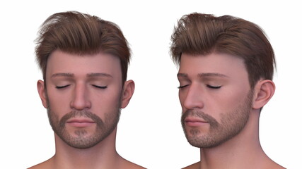 Fototapeta premium 男性の顔アップ 3DCGレンダリング