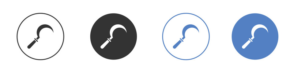 Sickle icon collection for app in black and blue colors