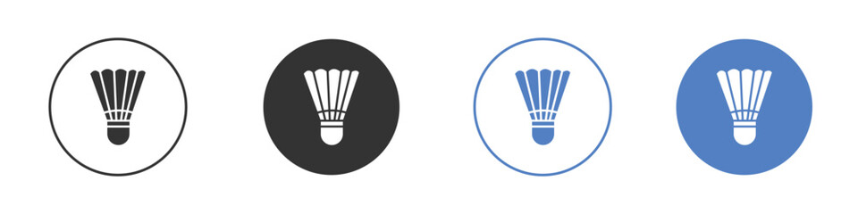 Shuttlecock icon collection for app in black and blue colors