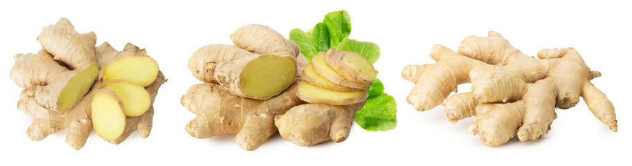 collection of gingers isolated on a white background