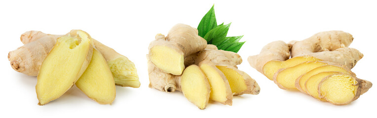 collection of gingers isolated on a white background