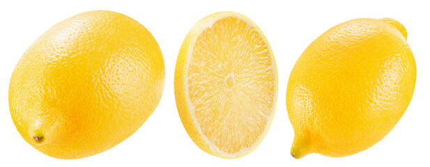 collection of lemons isolated on a white background