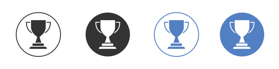 Trophy icon collection for app in black and blue colors