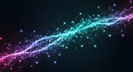 Obraz premium Abstract Network Connection: Colorful Data Stream Visualization