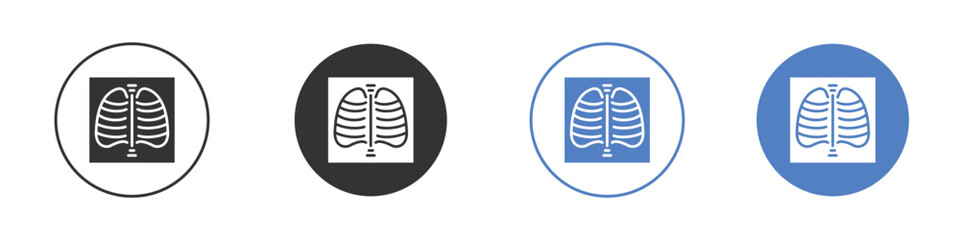 X-ray scan icon collection for app in black and blue colors