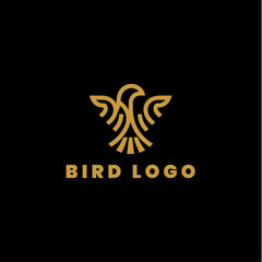 gold bird logo design for company