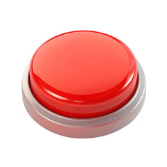 3 D Red Push Button Illustration Isolated White Background
