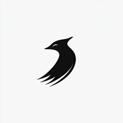 Obraz premium 3d rendering Elegant Bird Silhouette: Minimalist Vector Design AI Generative