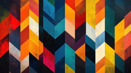 Vibrant geometric pattern with a textured effect