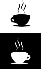 vector silhouette coffee pot with smoke on transparent background