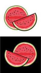 set of watermelon slices on transparent background