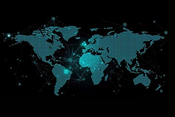 Worldwide Digital Network Technology Concept Visual Presentation Design