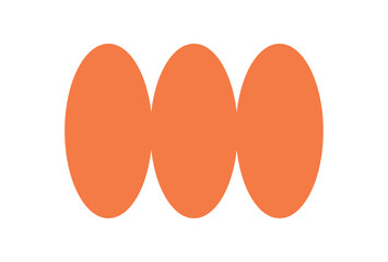 Bold oval shape stands out as a modern figure. Abstract element highlights a flat design. A striking symbol of brutalism, this graphic icon fits well in contemporary spaces.