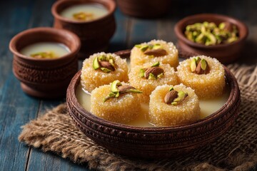 Ghevar a genuine Rajasthani sweet treat enjoyed during festivals like Holi and Diwali