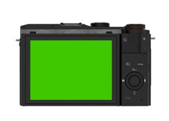 digital camera green screen isolated on white