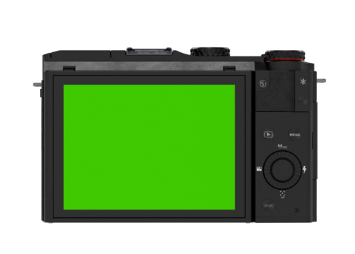 digital camera green screen isolated on white