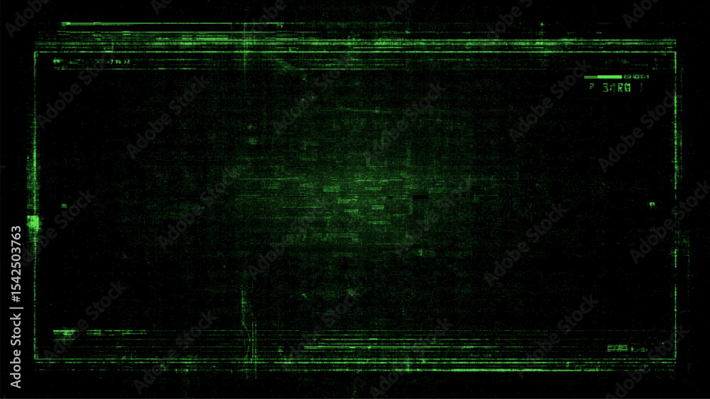 Poster green hud background with digital glitch effect. futuristic screen with grunge texture. cyber visual