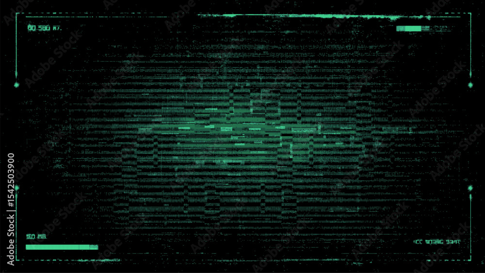 Fototapete Hud background glitch vector. Digital data texture. Cyberpunk visual for technology concepts. Modern abstract cyberspace.