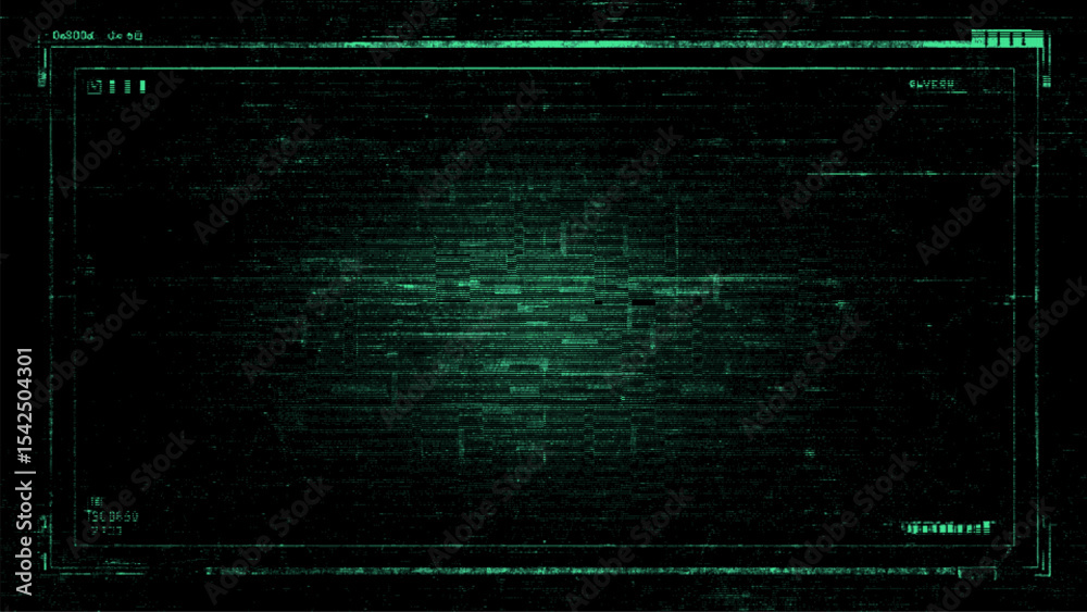 Aufkleber Glitch hud background with distorted lines. Digital cyber screen concept. Modern technology backdrop for data processing and virtual reality.