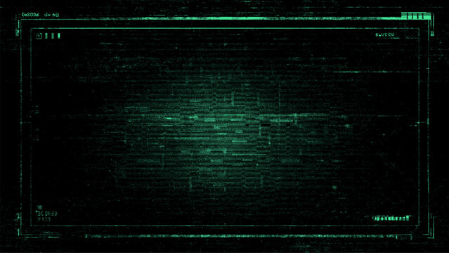 Glitch hud background with distorted lines. Digital cyber screen concept. Modern technology backdrop for data processing and virtual reality.