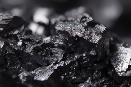 Detailed close up of black lead zinc ore showcasing the chaotic beauty of nature and the unique approach of emerging generative algorithm spatial design