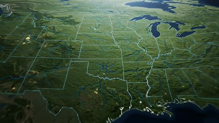 Night view of the United States of America - Powered by Adobe