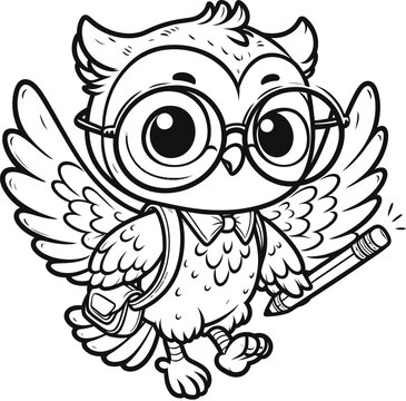 Cute owl Back to School Illustration
