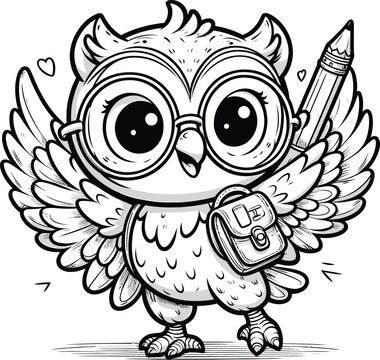 Cute owl Back to School Illustration
