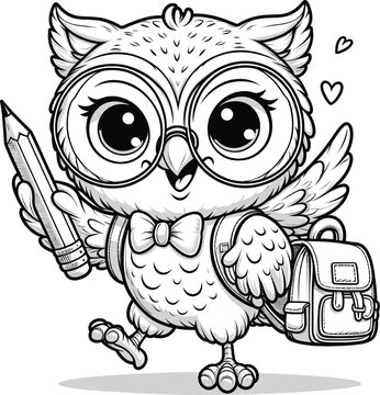 Cute owl Back to School Illustration